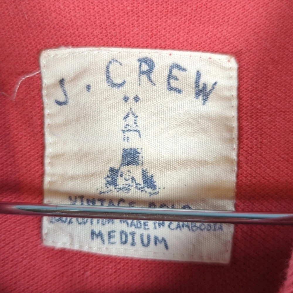 J. Crew Men's Pink Embroidered Logo Polo Shirt‎ Size M